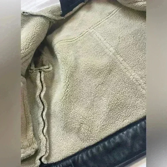 Zara Girls Combo Double Faced Biker Moto Jacket Black Cream - Picture 8 of 10